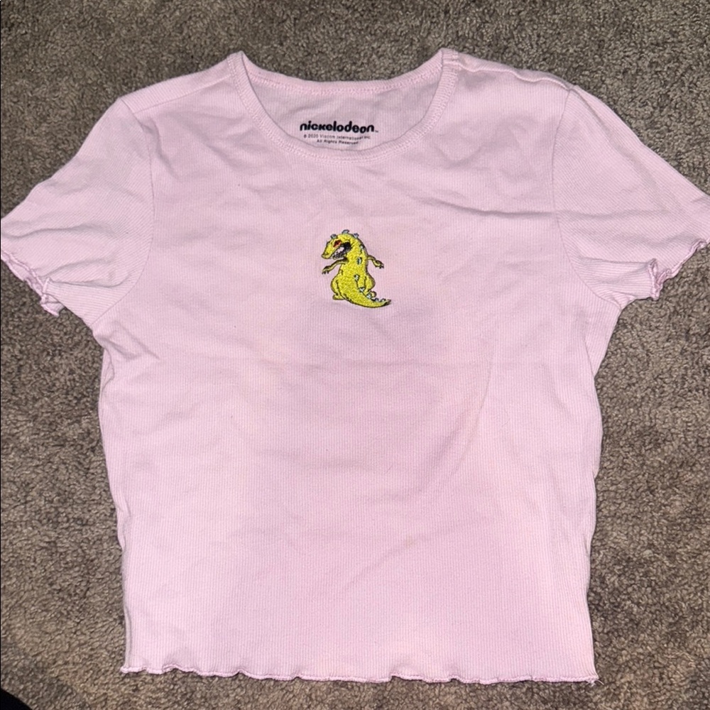 Nickelodeon Pink T-Shirt with Yellow Dinosaur